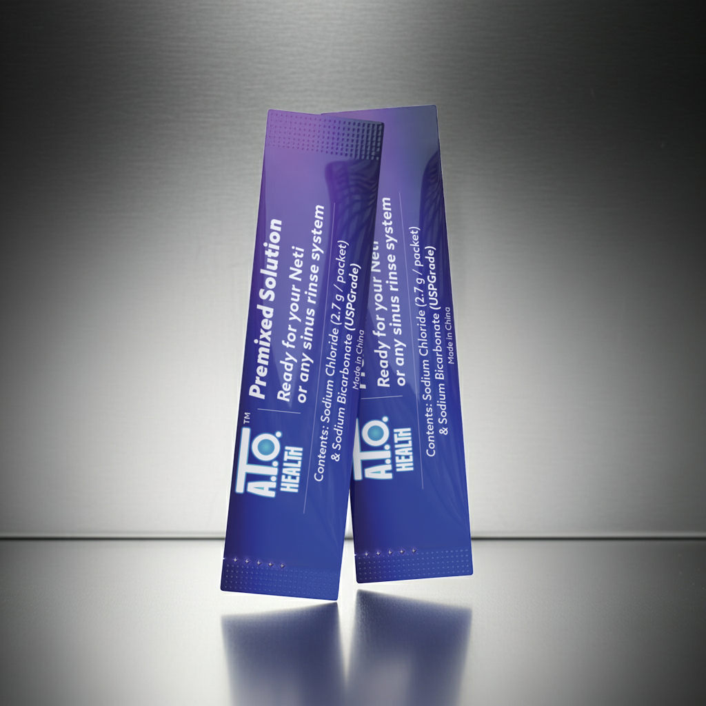 ATO Health Sinus Rinse single packet - pre-measured nasal wash solution with extra baking soda for soothing relief