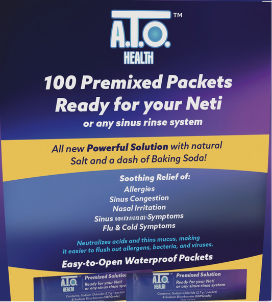 100 Premium Sinus Rinse Packets - Enhanced with Baking Soda for Superior Relief