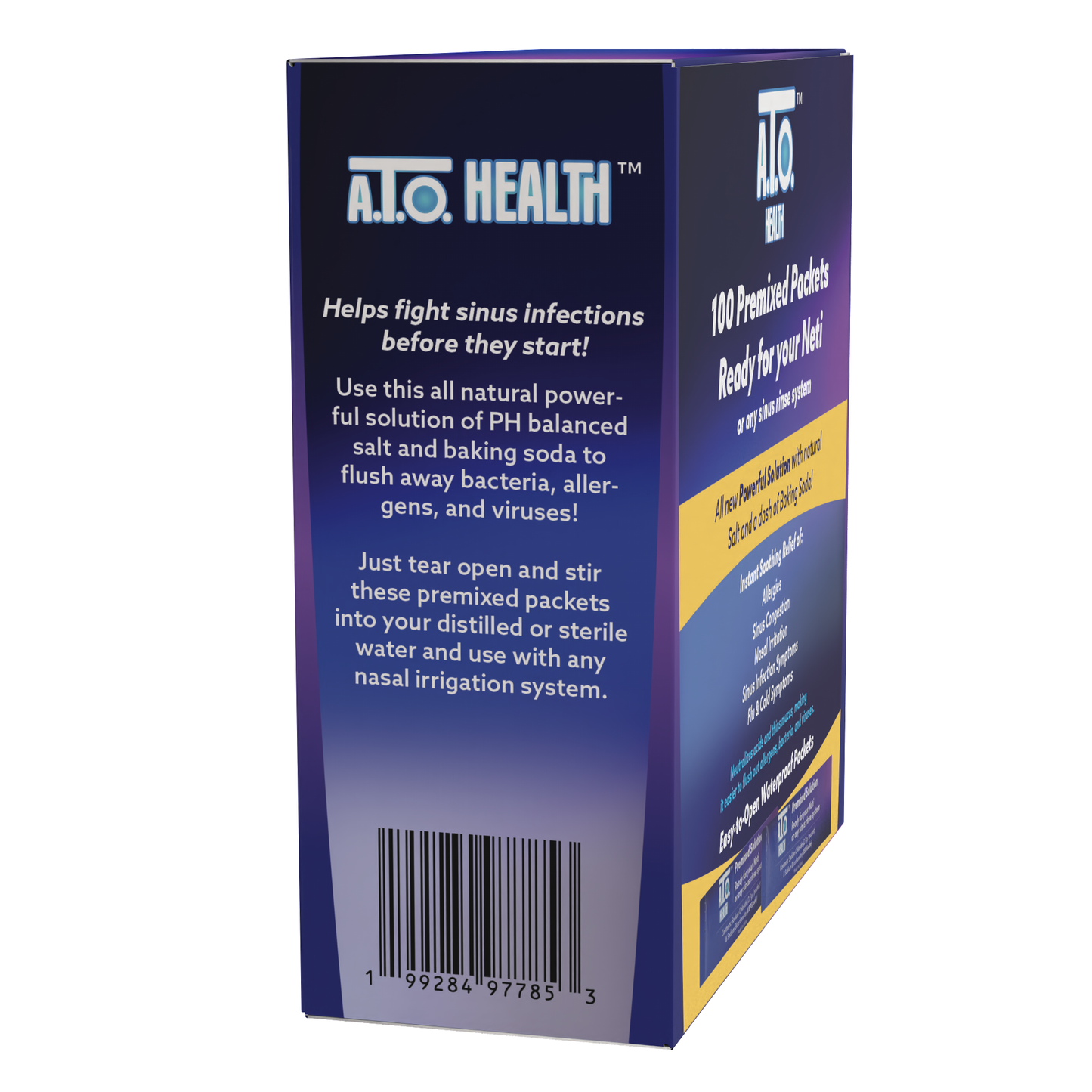 100 Premium Sinus Rinse Packets - Enhanced with Baking Soda for Superior Relief